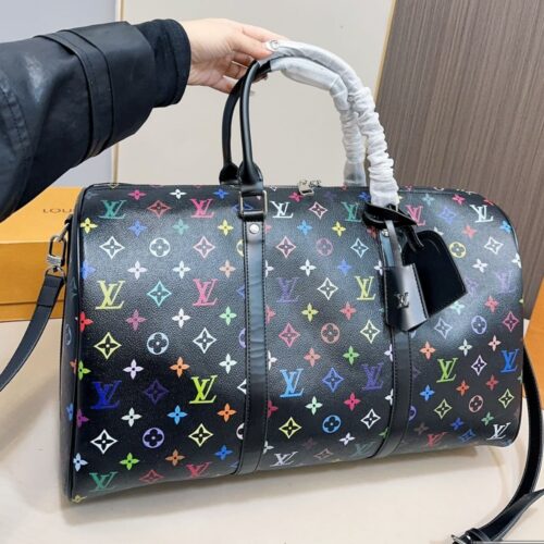 Alternative view of Louis Vuitton X Takashi Murakami Keepall Bandoulière 50 Multicolored Black 50Cm M13745