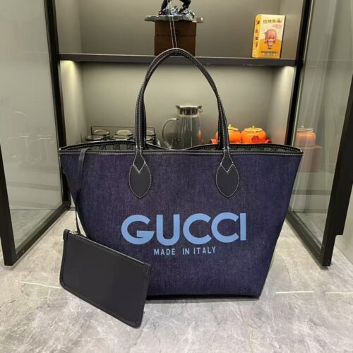 Alternative view of Gucci Totissima Medium Reversible Tote Denim Dark Blue 30Cm 820481 FAD3J 8441