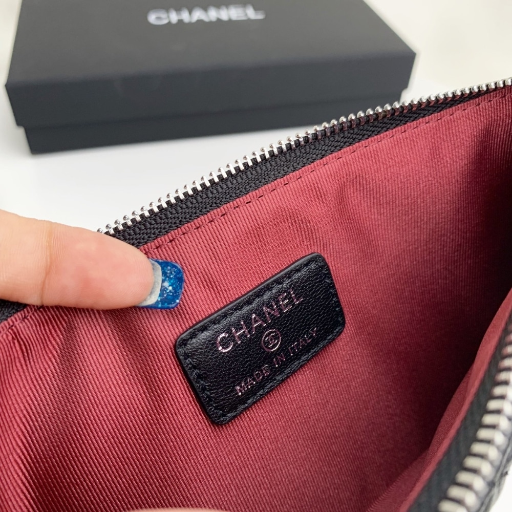 CHANEL CLASSIC ZIP POUCH WALLET BLACK 22CM - Image 7