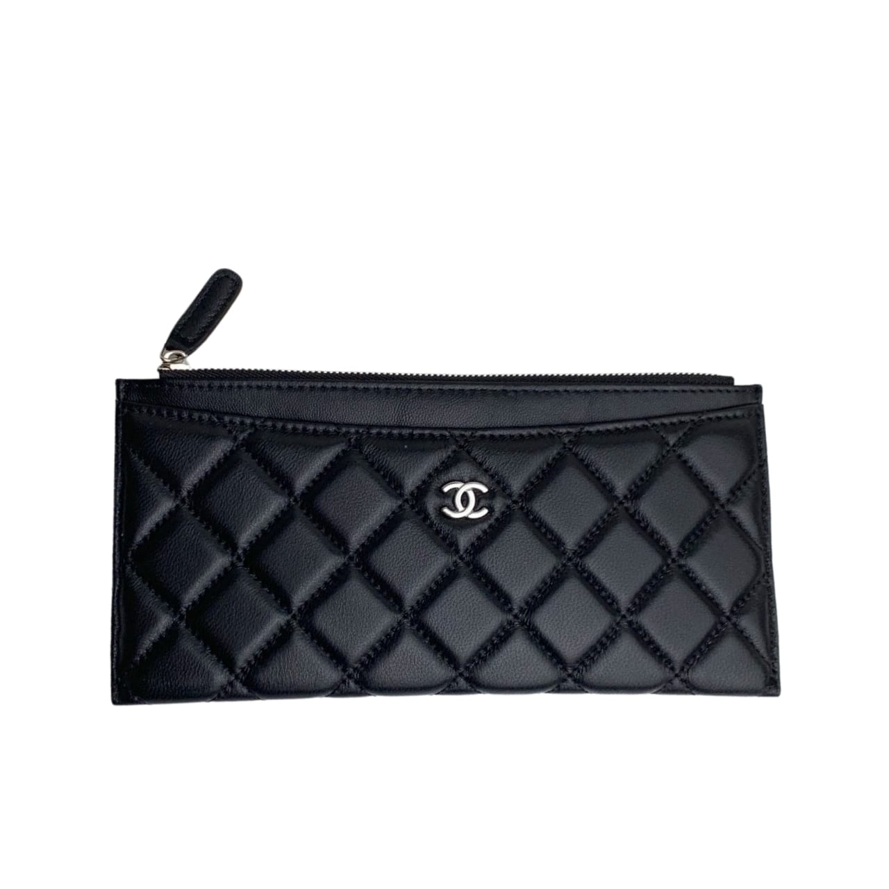 CHANEL CLASSIC ZIP POUCH WALLET BLACK 22CM