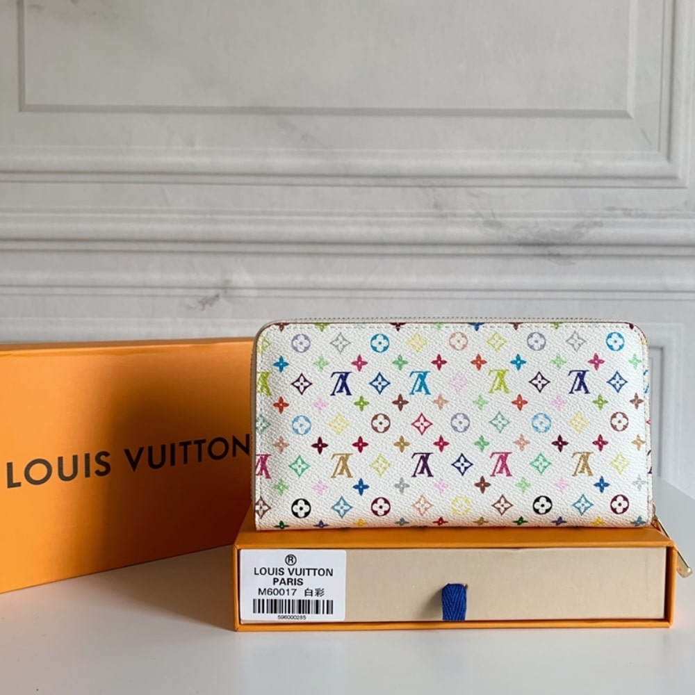 LOUIS VUITTON X TAKASHI MURAKAMI ZIPPY WALLET WHITE MULTICOLORED 19CM M13922 - Image 2