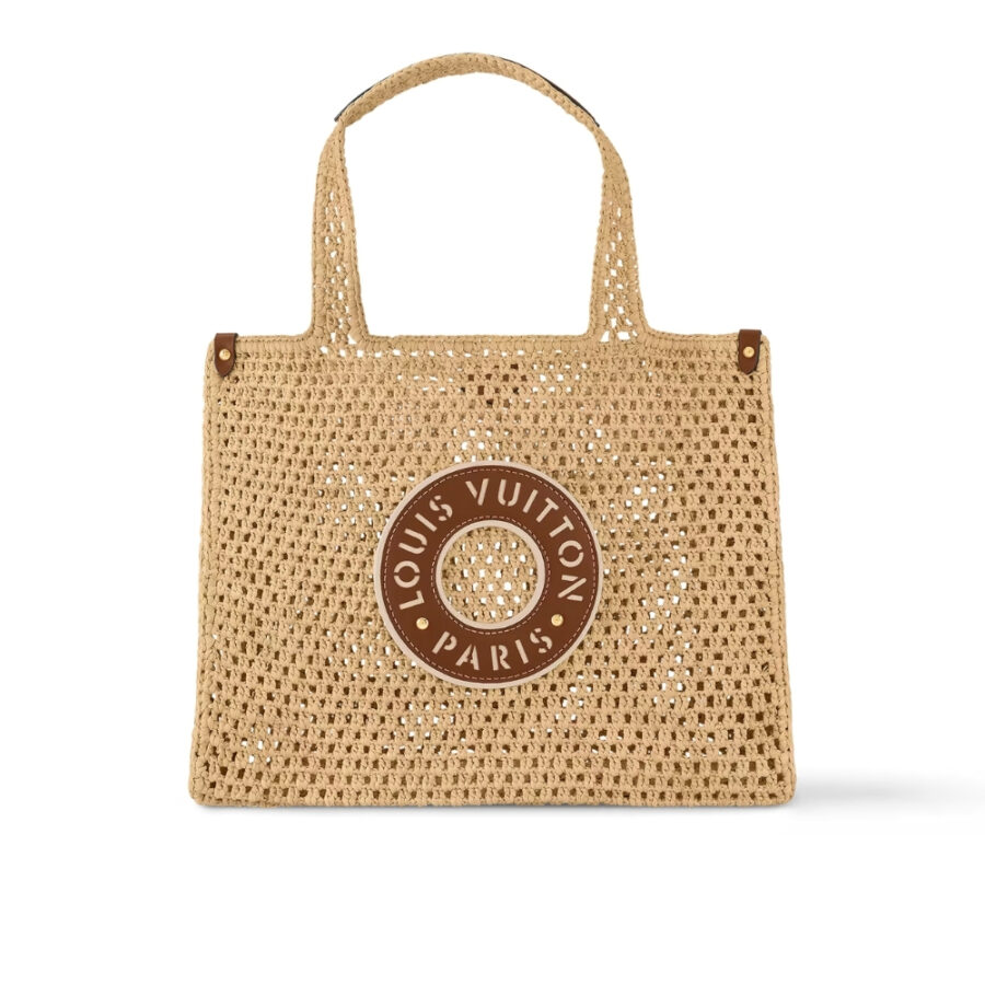 Louis Vuitton Onthego MM Natural Raffia Tan 37Cm M24723