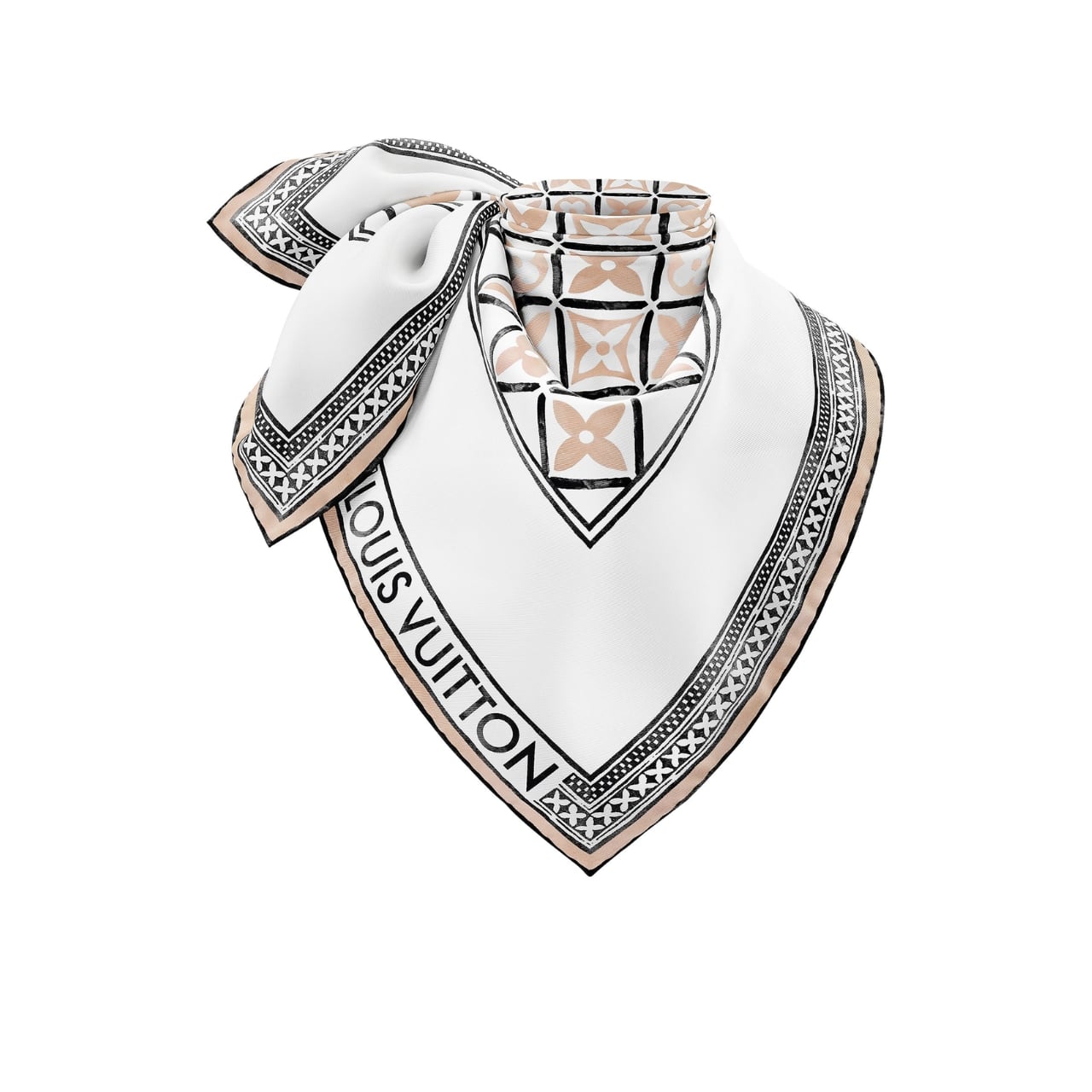 LOUIS VUITTON MONOGRAM FLOWER TILE IN BEIGE 70CM