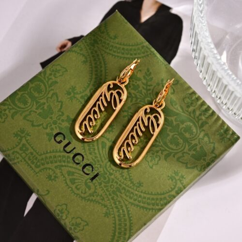 Alternative view of Gucci Hoop Earrings With Gucci Lettering Gold 796874 I4600 8005