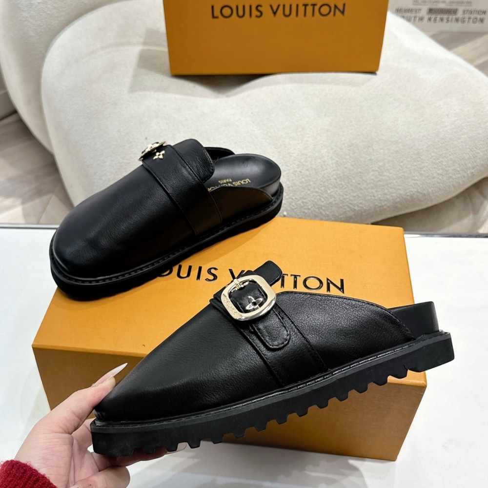 LOUIS VUITTON COSY FLAT COMFORT CLOG BLACK 1AGVPT - Image 4