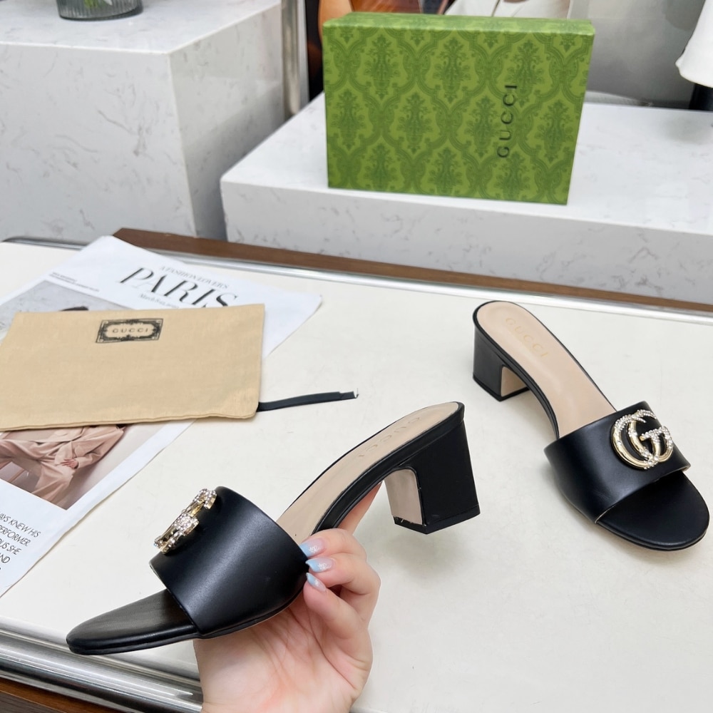 GUCCI NOJUM WOMEN'S SLIDE SANDAL BLACK - Image 4