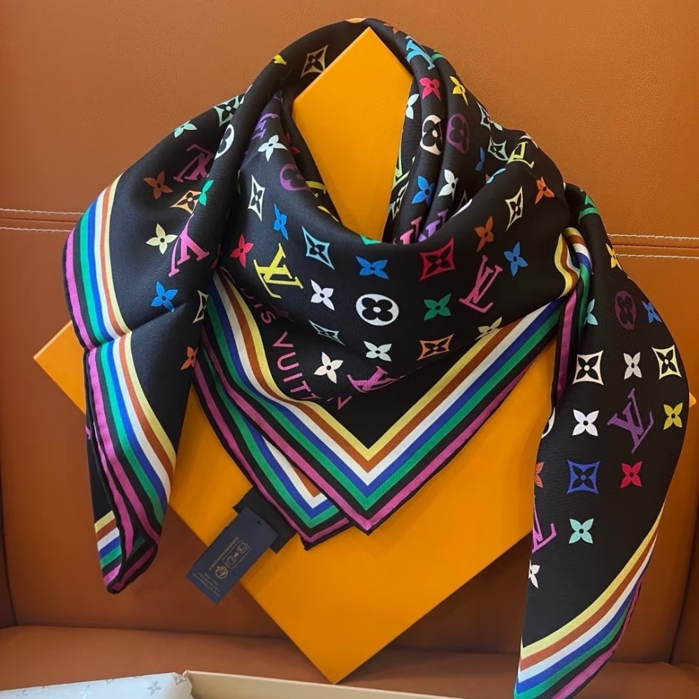 LOUIS VUITTON X MURAKAMI MONOGRAM MULTICOLOR BLACK 90CM M96095 - Image 3