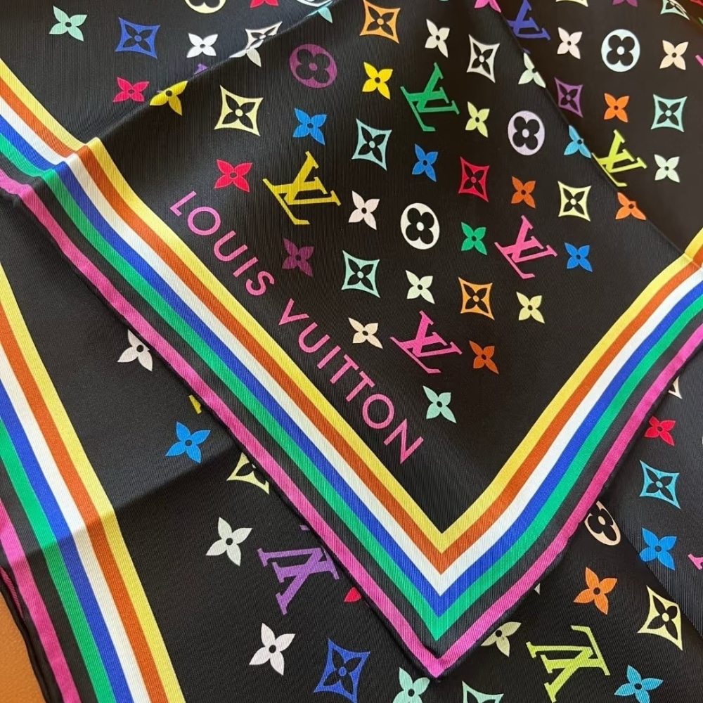 LOUIS VUITTON X MURAKAMI MONOGRAM MULTICOLOR BLACK 90CM M96095 - Image 4