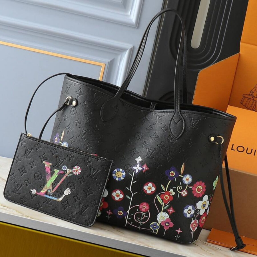 Alternative view of Louis Vuitton X Takashi Murakami Neverfull MM Black 31Cm M13675