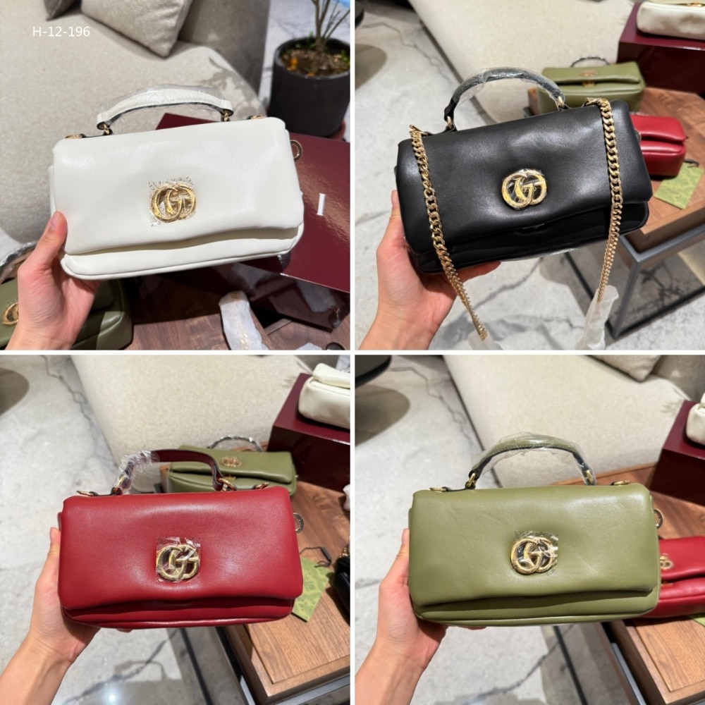 GUCCI GG MILANO MINI TOP HANDLE BAG DARK OLIVE GREEN PUFFY LEATHER 21CM 806017 AAD5X 3037 - Image 3