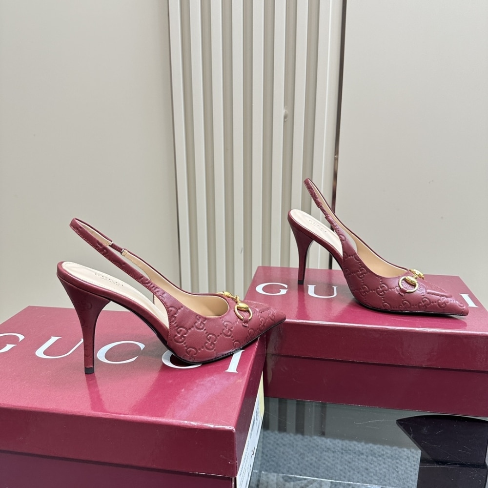 GUCCI WOMEN'S HORSEBIT PUMP GG LEATHER ROSSO ANCORA RED 792065 AAEGJ 6207 - Image 6