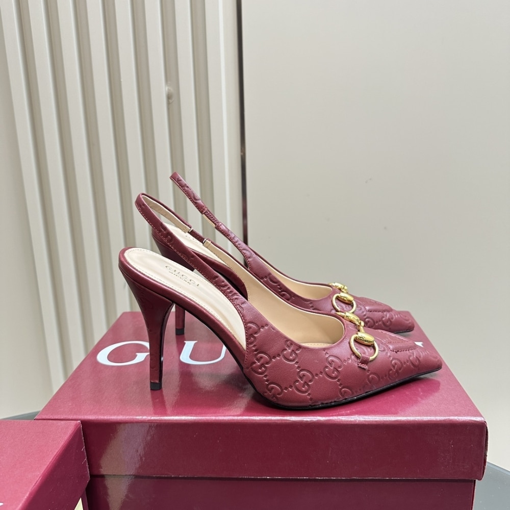 GUCCI WOMEN'S HORSEBIT PUMP GG LEATHER ROSSO ANCORA RED 792065 AAEGJ 6207 - Image 5