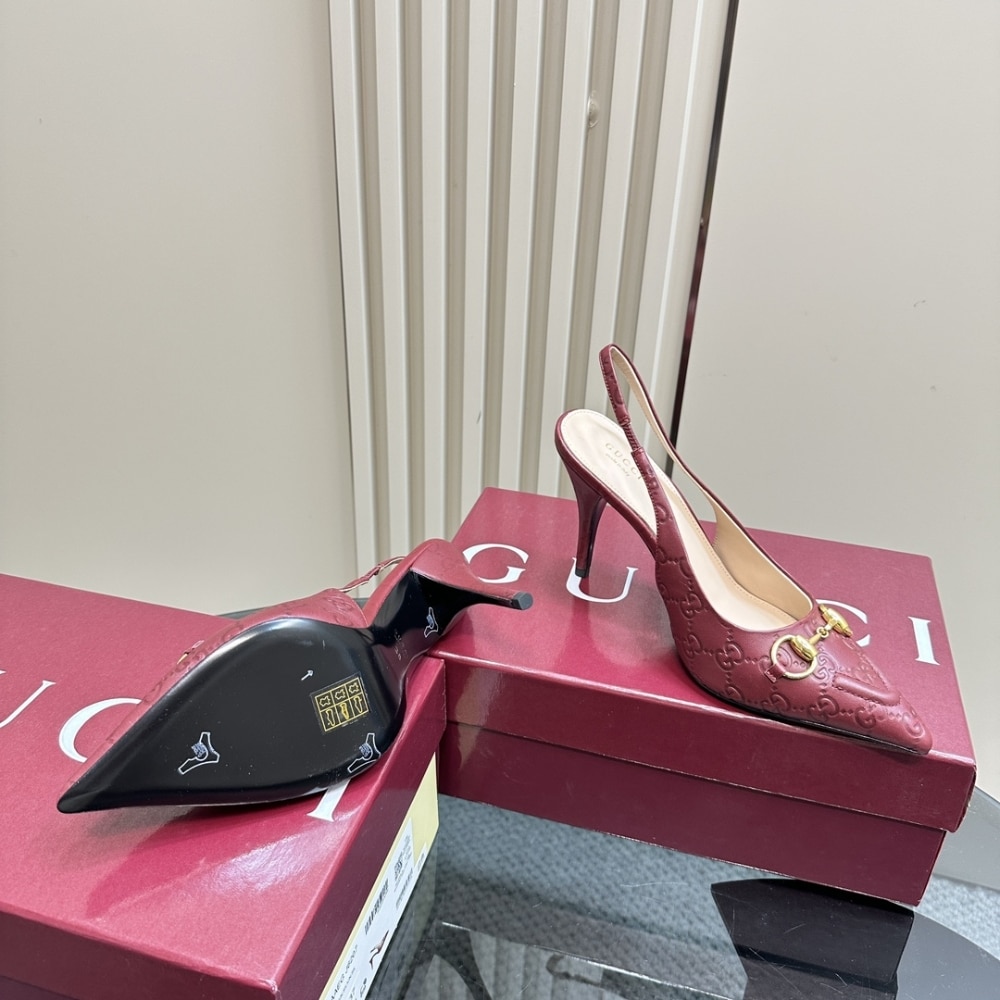 GUCCI WOMEN'S HORSEBIT PUMP GG LEATHER ROSSO ANCORA RED 792065 AAEGJ 6207 - Image 4