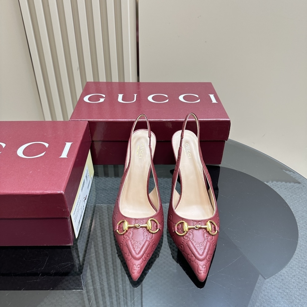 GUCCI WOMEN'S HORSEBIT PUMP GG LEATHER ROSSO ANCORA RED 792065 AAEGJ 6207 - Image 2