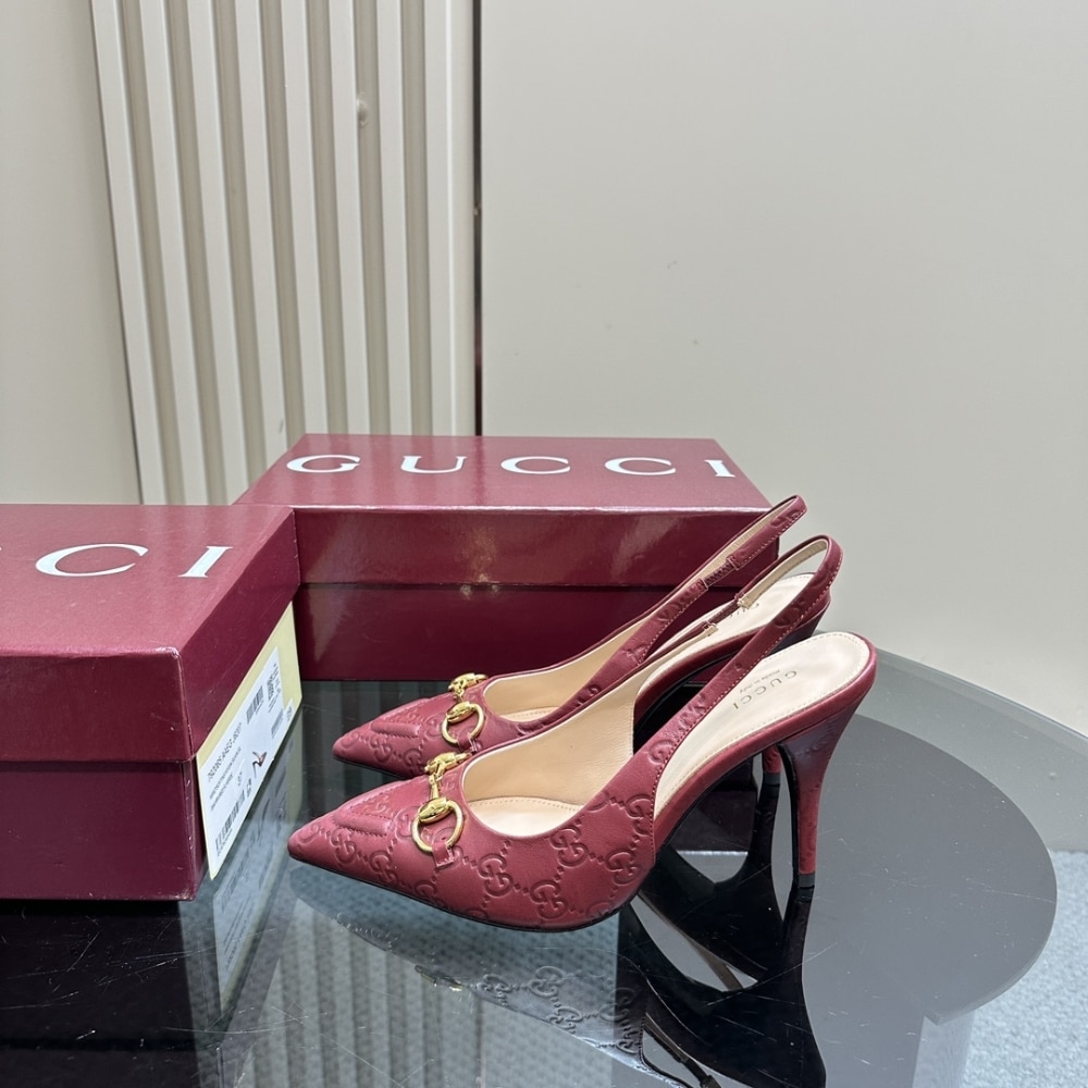 GUCCI WOMEN'S HORSEBIT PUMP GG LEATHER ROSSO ANCORA RED 792065 AAEGJ 6207 - Image 3