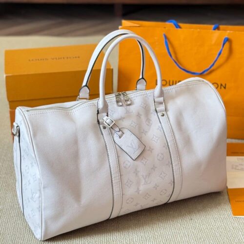 Alternative view of Louis Vuitton Keepall Bandouliere 50 Taigarama Optical White 50Cm M30885