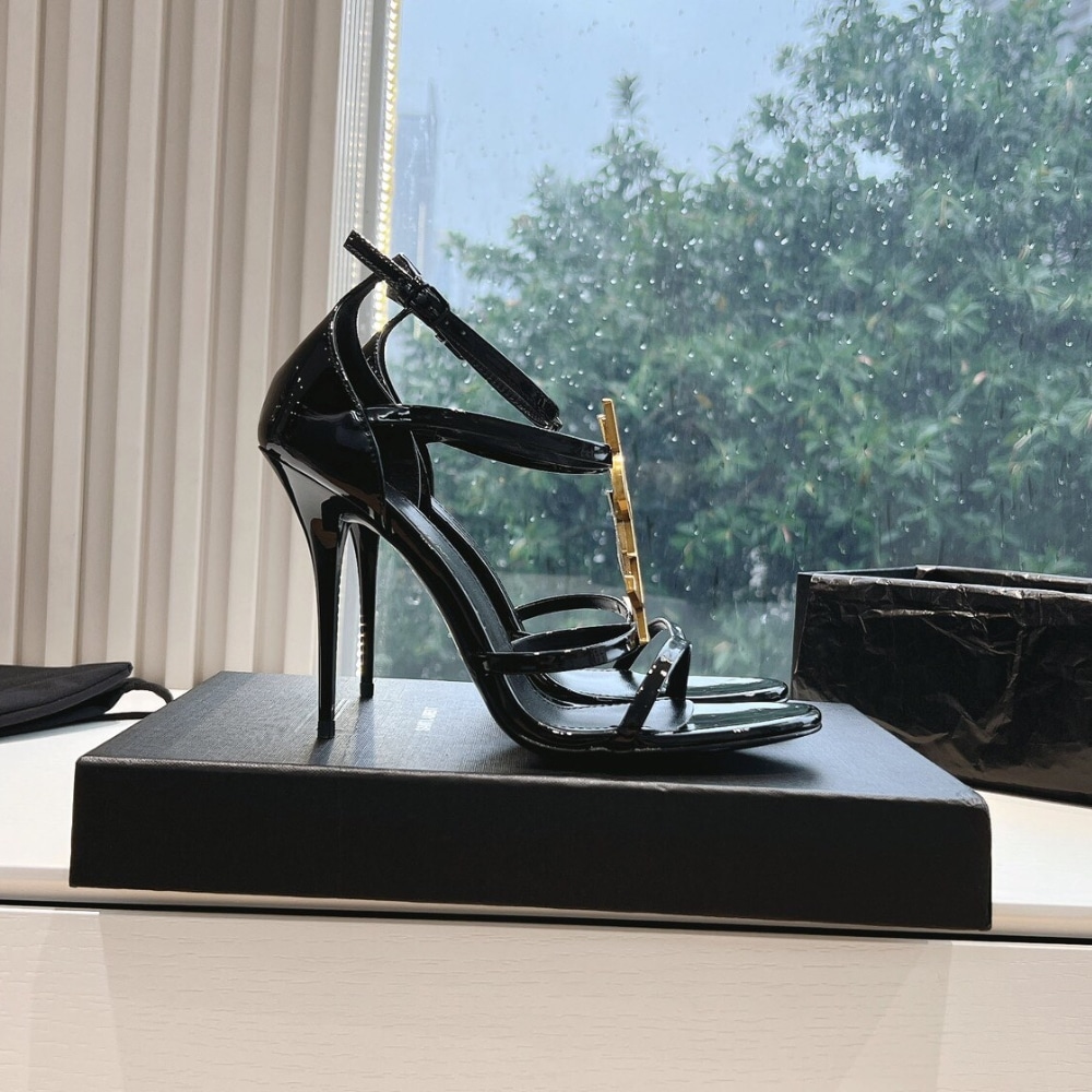 SAINT LAURENT CASSANDRA SANDALS IN BLACK 6301091TVKK1000 - Image 4