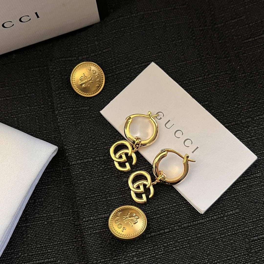 GUCCI GG RUNNING DROP EARRINGS GOLD - Image 6