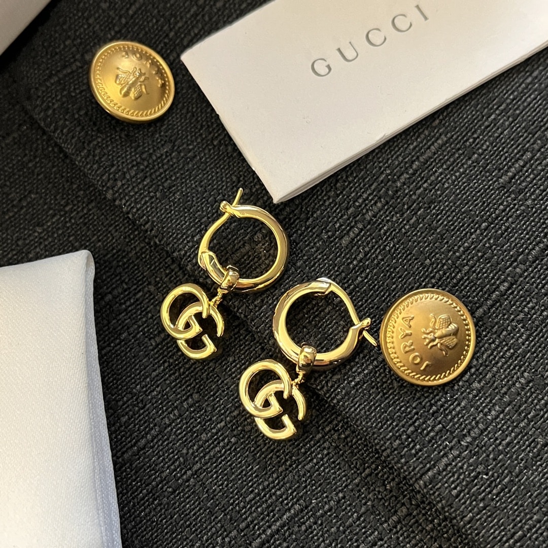 GUCCI GG RUNNING DROP EARRINGS GOLD - Image 5