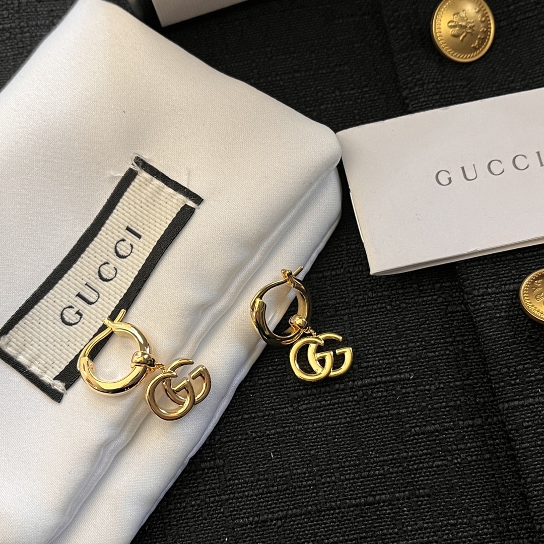 GUCCI GG RUNNING DROP EARRINGS GOLD - Image 3