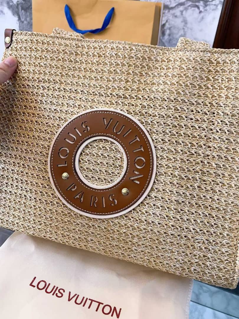 LOUIS VUITTON ONTHEGO MM NATURAL RAFFIA TAN 30CM M24723 - Image 6