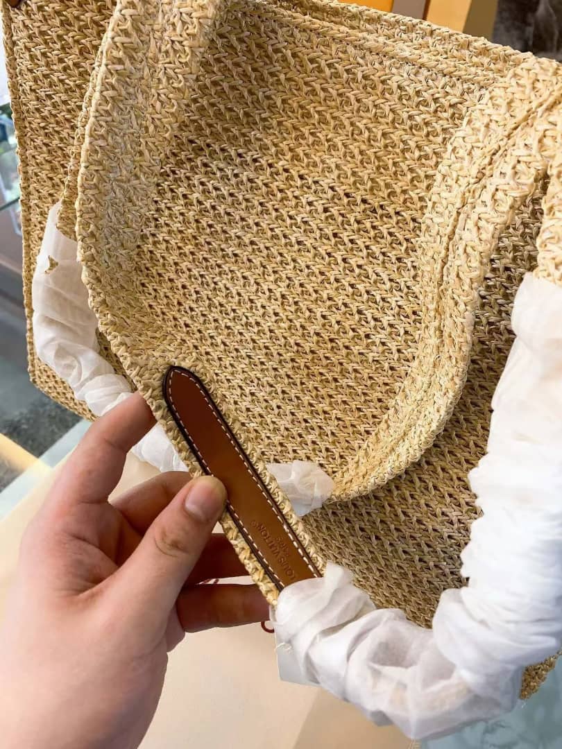 LOUIS VUITTON ONTHEGO MM NATURAL RAFFIA TAN 30CM M24723 - Image 4