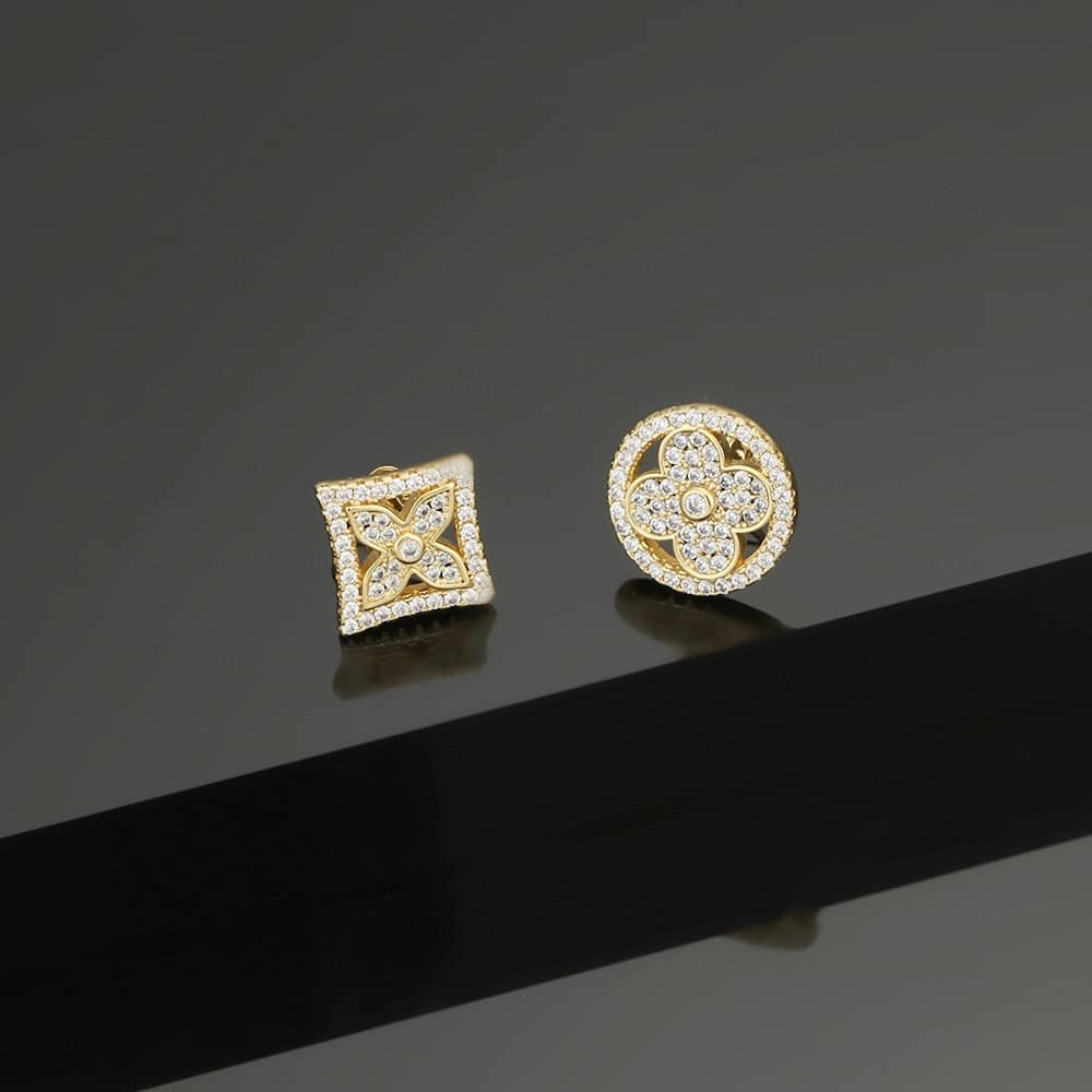 LOUIS VUITTON IDYLLE BLOSSOM STUD EARRINGS GOLD AND DIAMONDS - Image 5