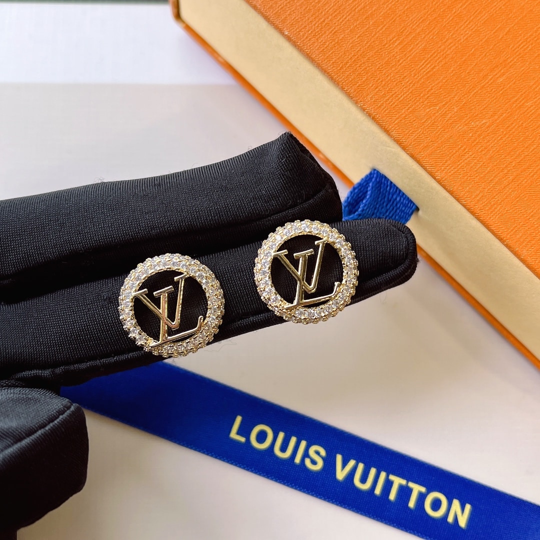 LOUIS VUITTON LOUISE BY NIGHT EARRINGS GOLD M00757 - Image 2