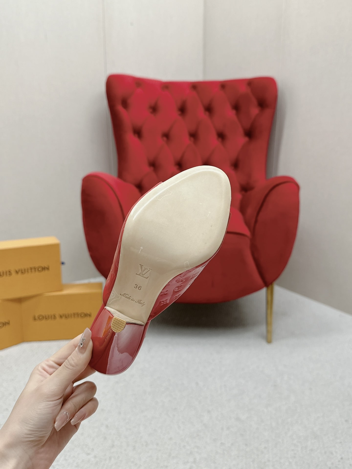 LOUIS VUITTON SUPER MULE SANDALS RED 1ACJ4M - Image 2