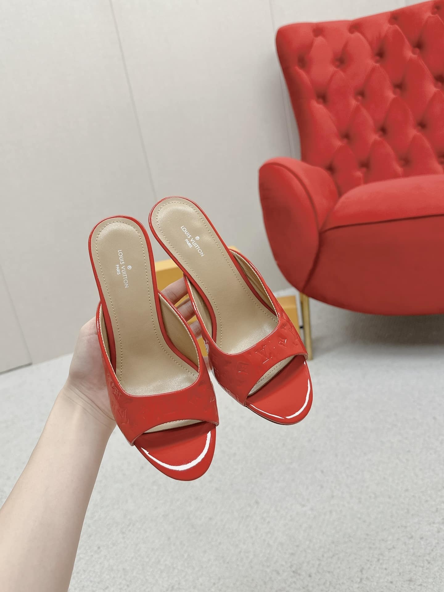 LOUIS VUITTON SUPER MULE SANDALS RED 1ACJ4M - Image 5