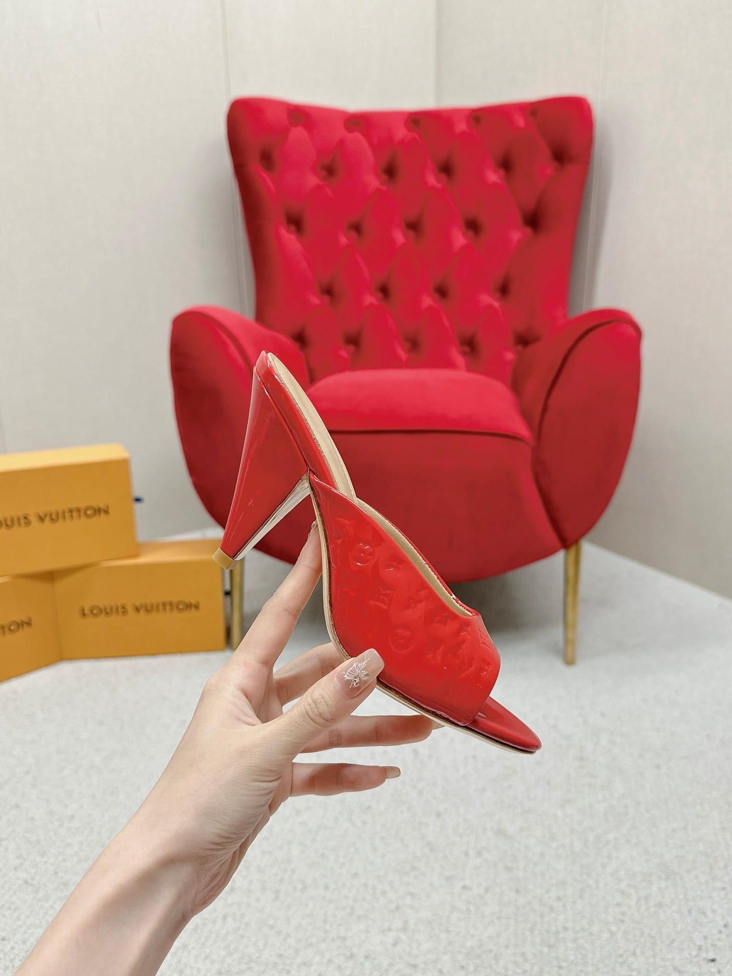 LOUIS VUITTON SUPER MULE SANDALS RED 1ACJ4M - Image 6