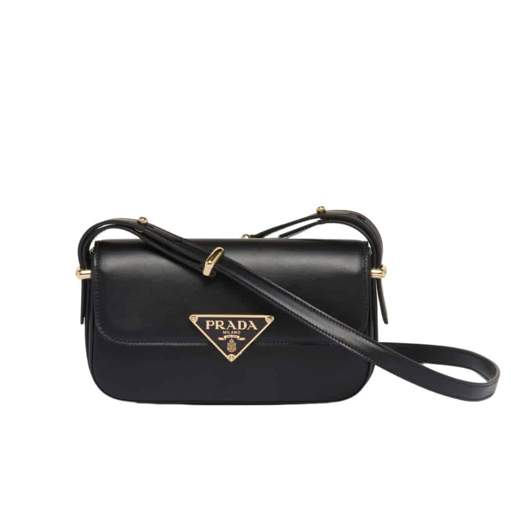 PRADA LEATHER SHOULDER BAG BLACK 21CM 1BD339 ASK F0002 V MTO