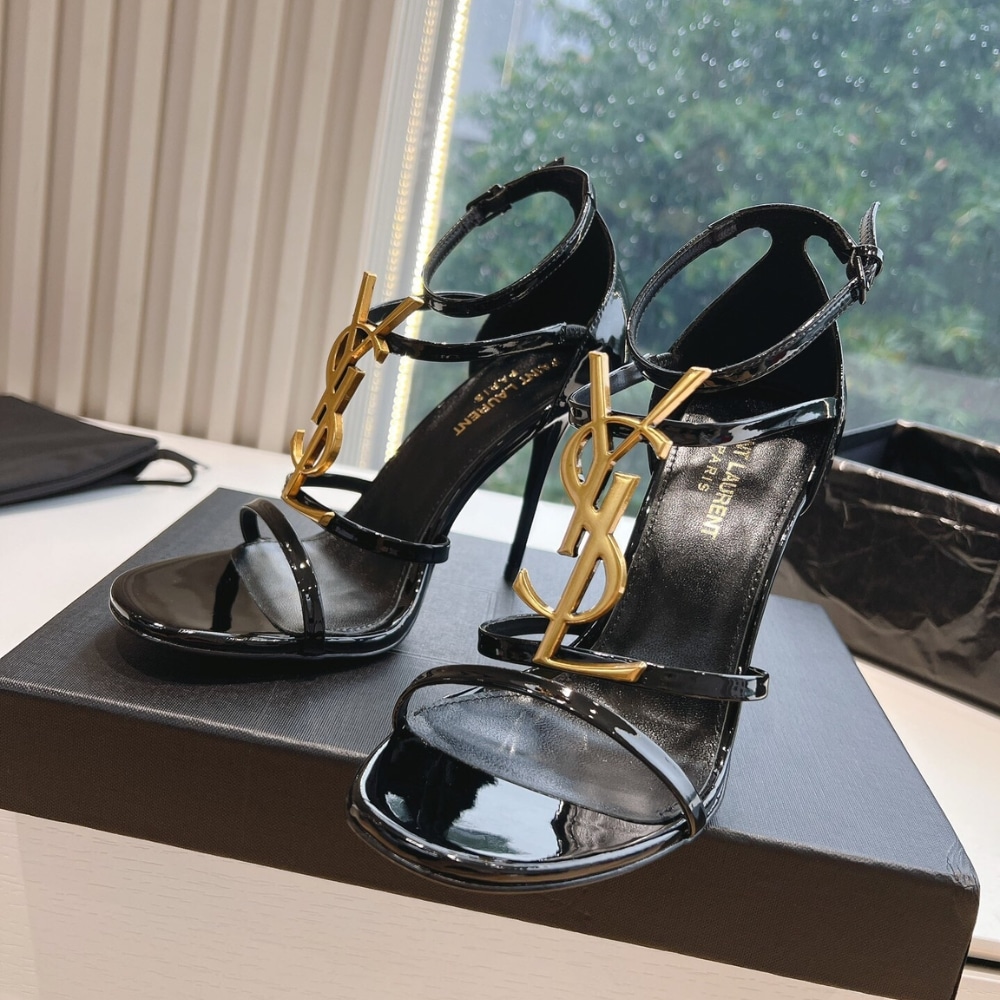SAINT LAURENT CASSANDRA SANDALS IN BLACK 6301091TVKK1000 - Image 6