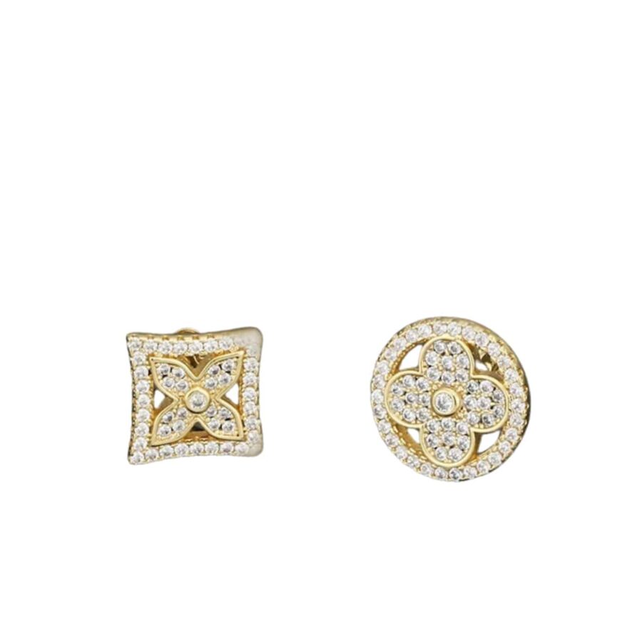 LOUIS VUITTON IDYLLE BLOSSOM STUD EARRINGS GOLD AND DIAMONDS