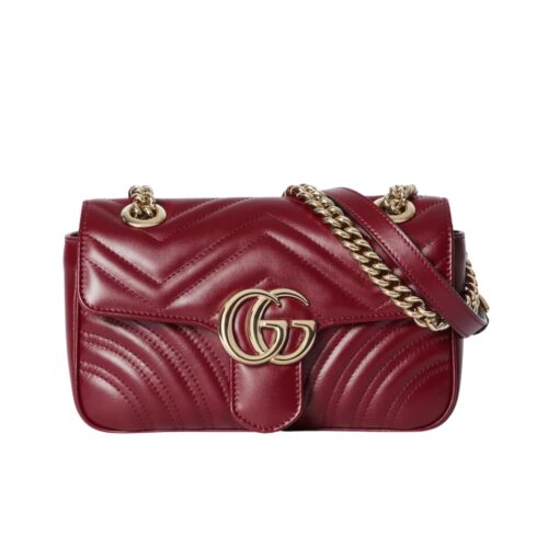 Gucci Gg Marmont Mini Shoulder Bag Rosso Ancora 16cm 443497 Aadpj 6207