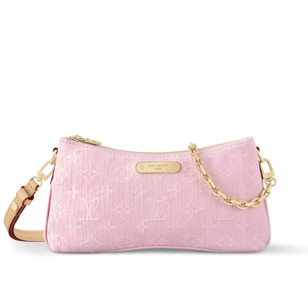 Louis Vuitton Liv Pochette Monogram Denim Washed Pink 24Cm M14159