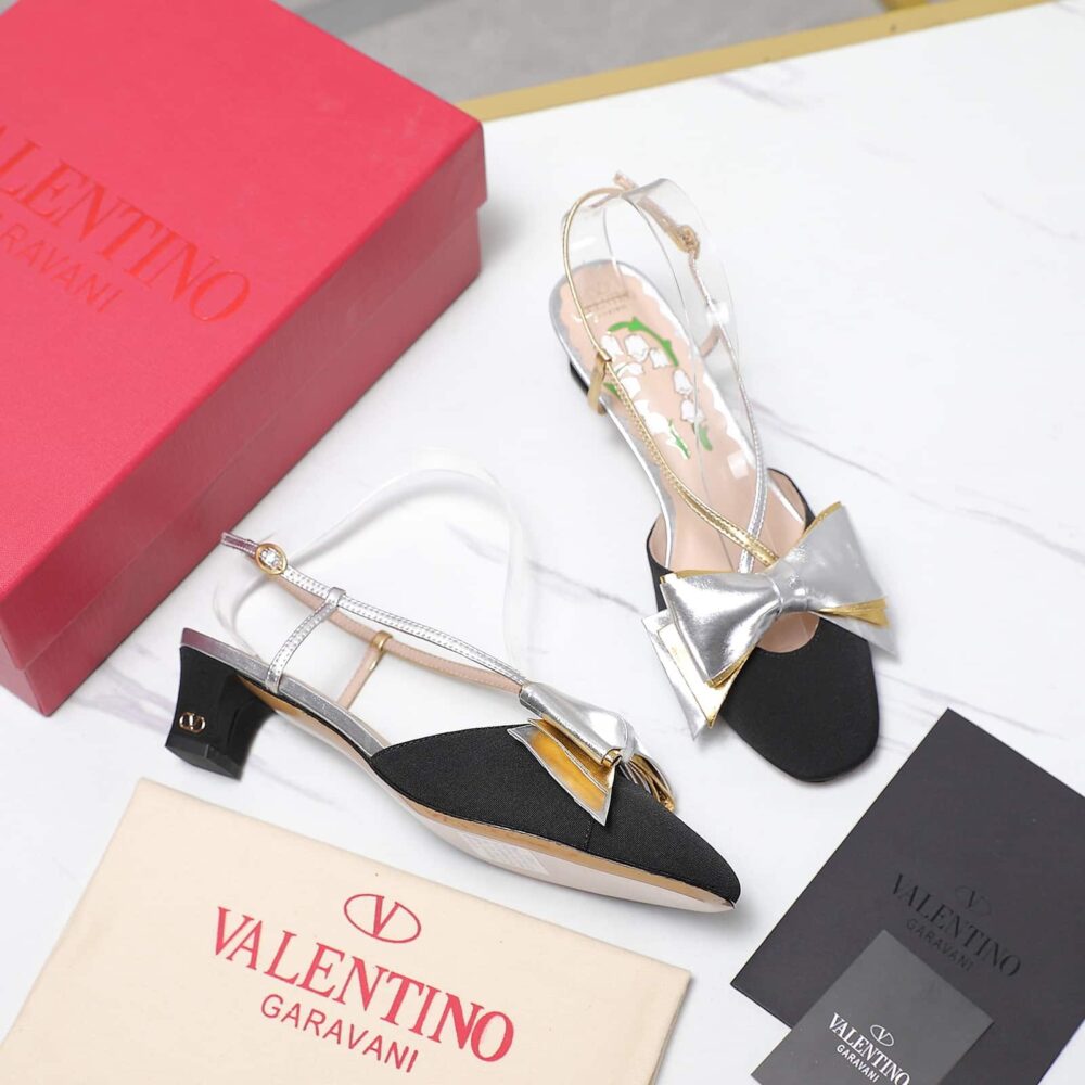 VALENTINO BOWOW SLINGBACK PUMPS BLACK 6W2S0LB6QLJ R1V - Image 9