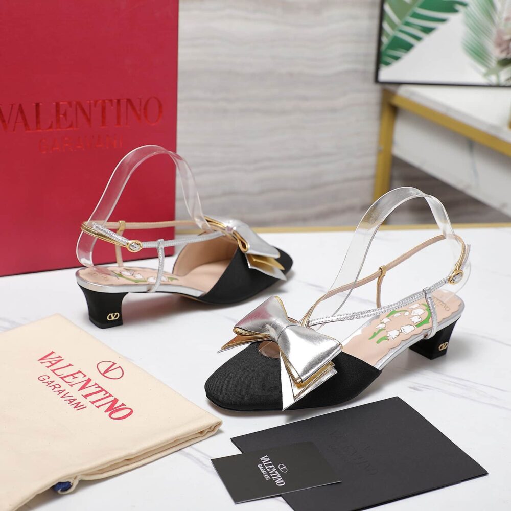 VALENTINO BOWOW SLINGBACK PUMPS BLACK 6W2S0LB6QLJ R1V - Image 7