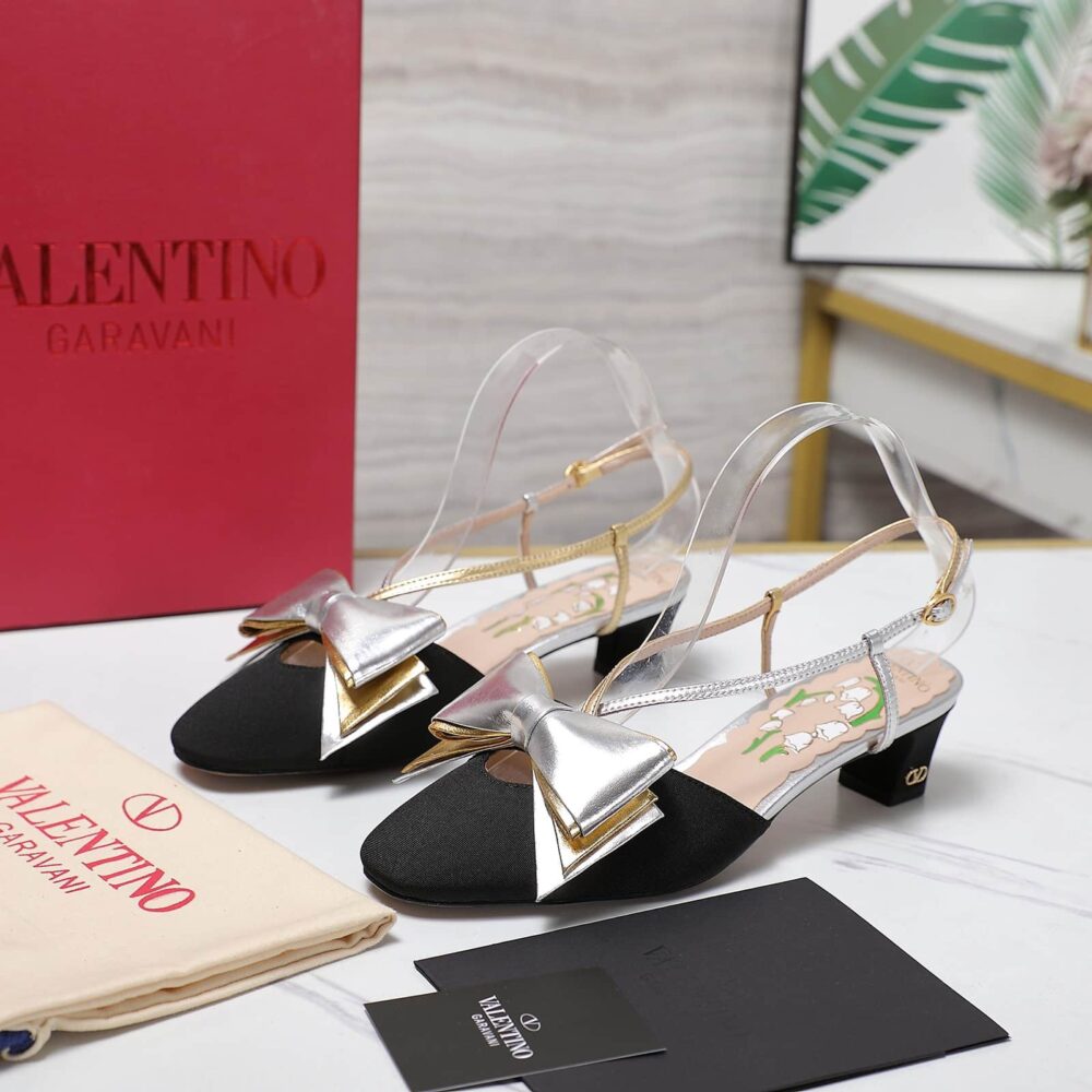 VALENTINO BOWOW SLINGBACK PUMPS BLACK 6W2S0LB6QLJ R1V - Image 6