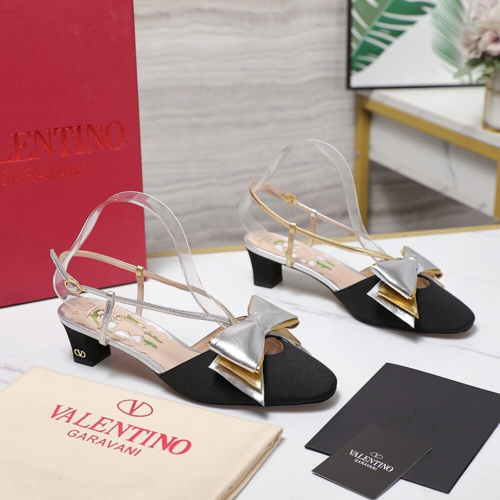 VALENTINO BOWOW SLINGBACK PUMPS BLACK 6W2S0LB6QLJ R1V - Image 3