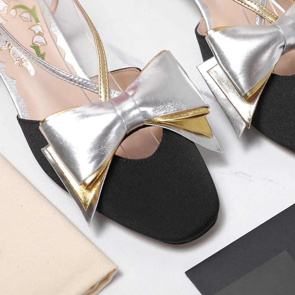VALENTINO BOWOW SLINGBACK PUMPS BLACK 6W2S0LB6QLJ R1V - Image 5