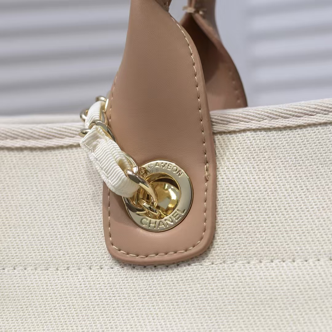 Chanel Cc Canvas Pearl Deauville Beige 38cm - Image 9