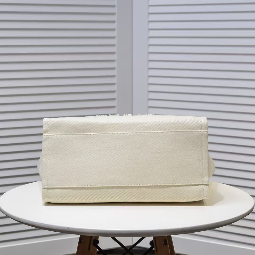 Chanel Cc Canvas Pearl Deauville Beige 38cm - Image 7