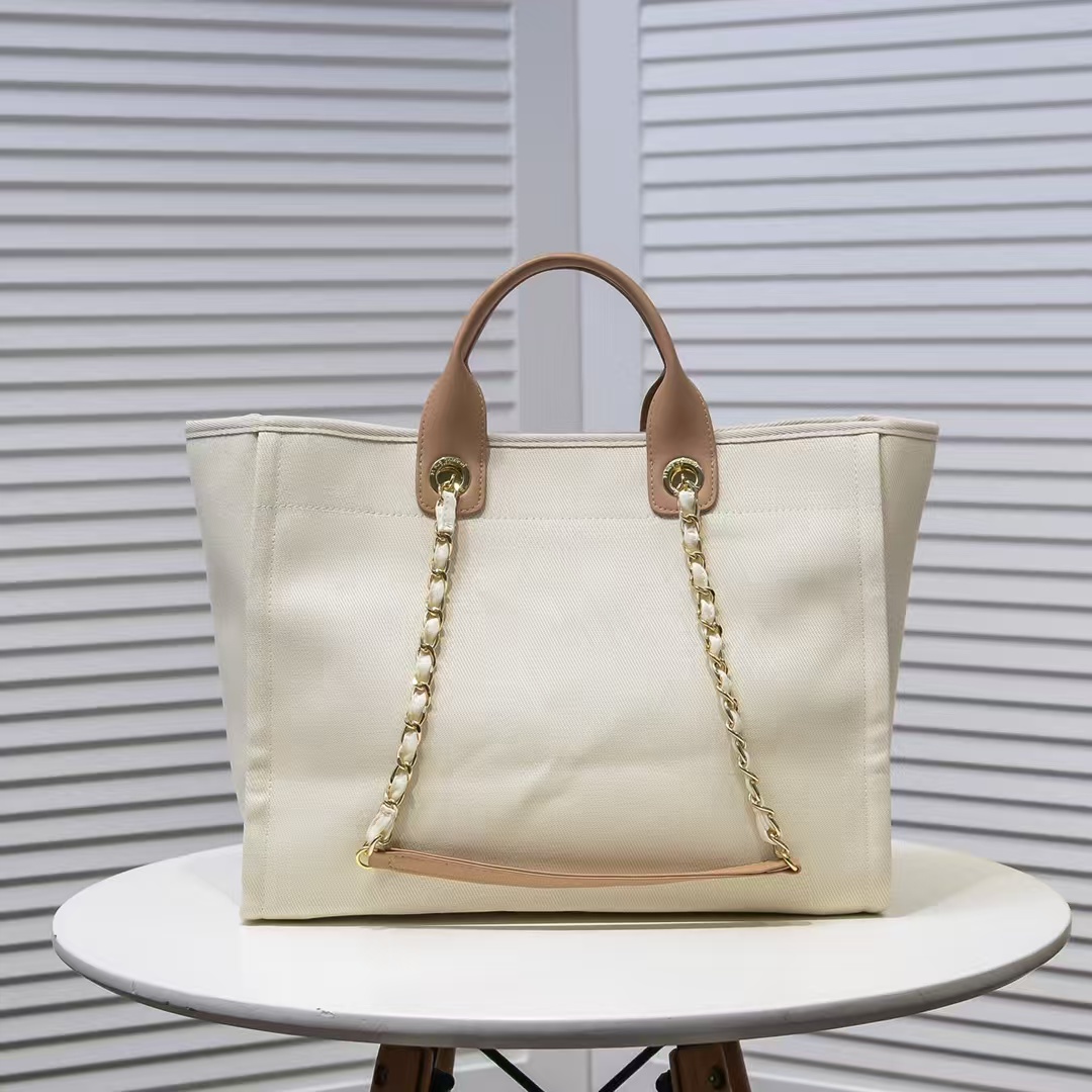 Chanel Cc Canvas Pearl Deauville Beige 38cm - Image 3
