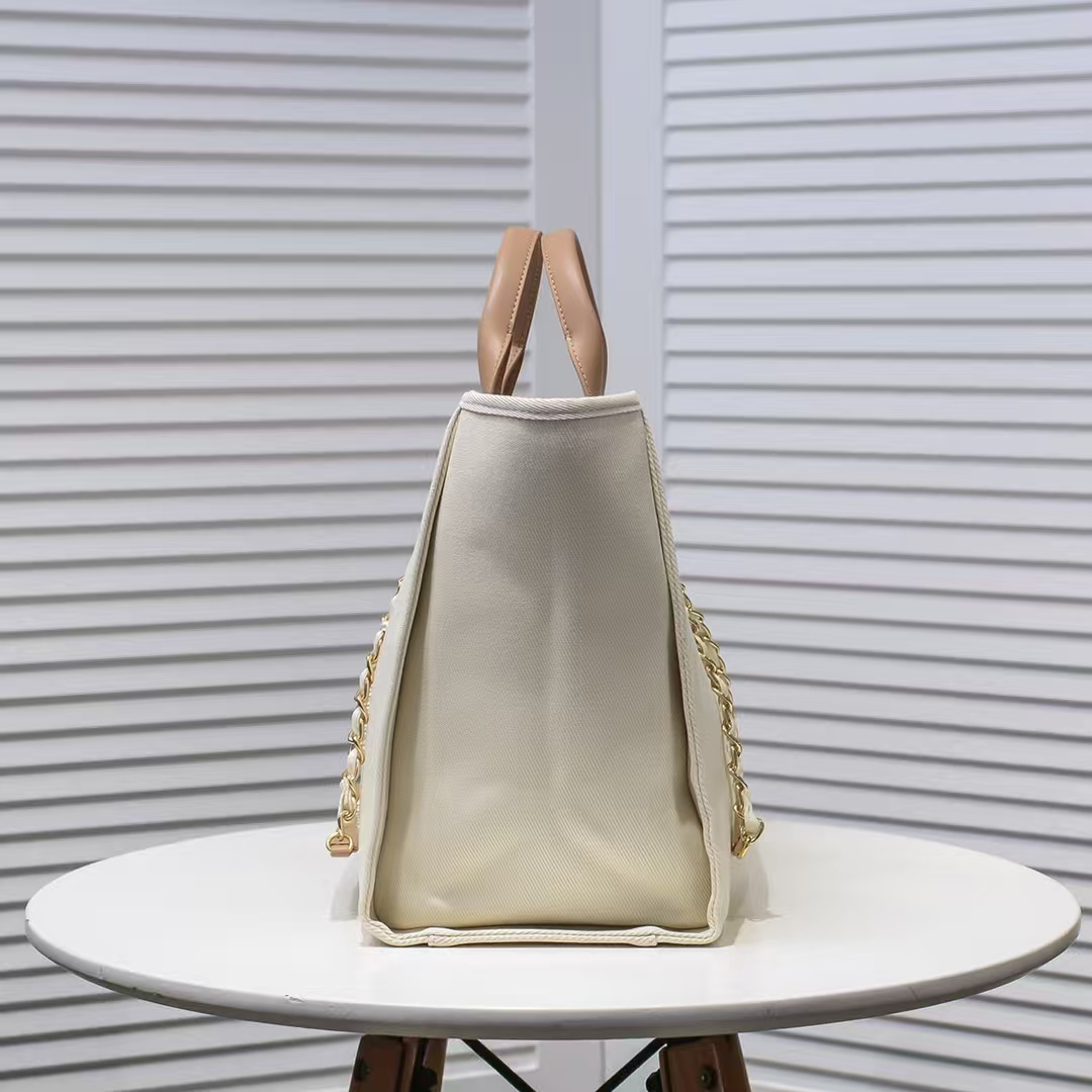 Chanel Cc Canvas Pearl Deauville Beige 38cm - Image 4