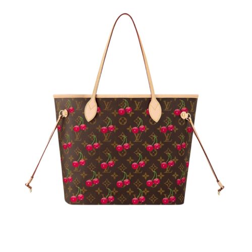 Louis Vuitton X Takashi Murakami Monogram Cerise Neverfull MM Brown 31Cm M13263