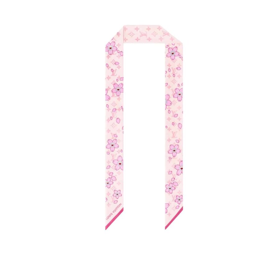 LOUIS VUITTON X TAKASHI MURAKAMI MONOGRAM CHERRY BLOSSOM BANDEAU BB IN ROSE 120CM M94969