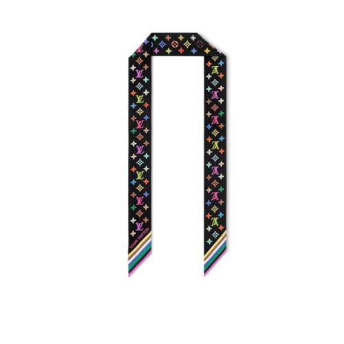 Louis Vuitton X Takashi Murakami Monogram Multicolor Bb Bandeau In Black 120cm M96086