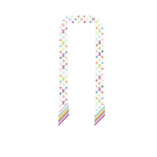 Louis Vuitton X Takashi Murakami Monogram Multicolor Bb Bandeau In White 120cm M94963