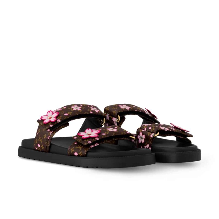 LOUIS VUITTON X MURAKAMI LV SUNSET FLAT COMFORT MULE SAKURA BROWN 1AGVYY